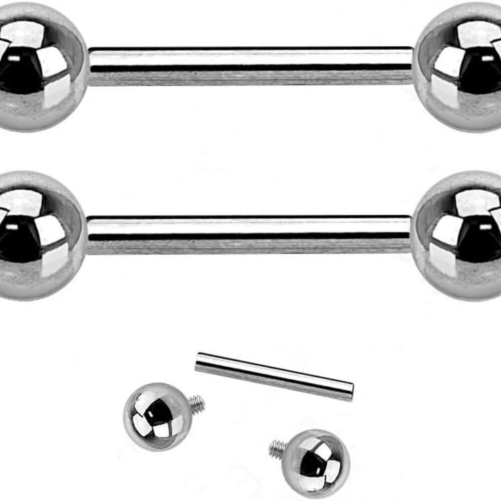 G23 Titanium Internally Threaded Barbells Pair Body Jewelry Men Women